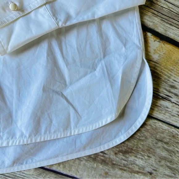 Tory Burch 100% Cotton White Button Down Slim Fit Shirt Sz 2 - Picture 4 of 7